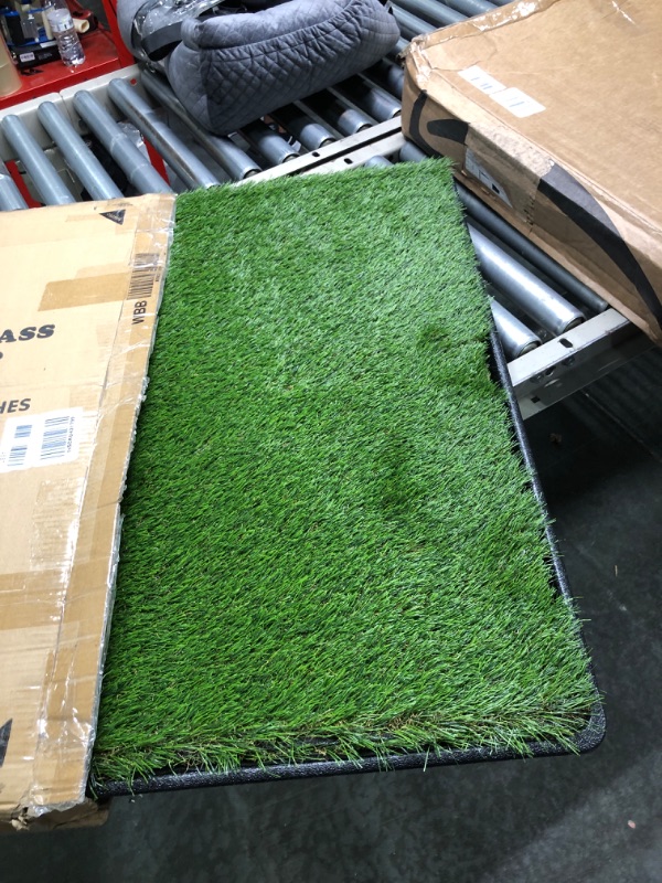 Photo 2 of Dog Grass Pads with Tray Fake Grass for Dogs to Pee On Artificial Potty Grass with Tray for Outdoor-Indoor Litter Box for Puppy Potty Training...