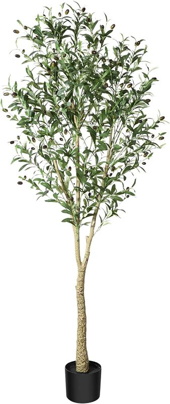 Photo 1 of CROSOFMI Artificial Olive Tree, 6FT Fake Olive Plant in Pot, Tall Faux Plant,Potted Faux Topiary Silk Tree for Indoor Entryway Decor Outdoor Home Office Gift