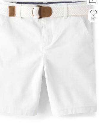 Photo 1 of Boys Belted Chino Shorts - Simplywht, Gymboree