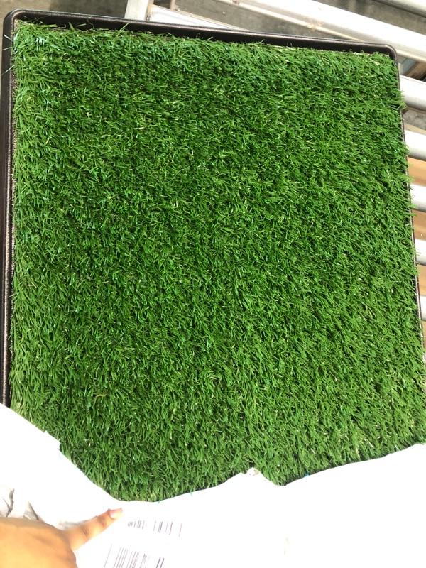 Photo 2 of Artificial Grass Puppy Pad for Dogs and Small Pets – Portable Training Pad with Tray – Dog Housebreaking Supplies by PETMAKER (16" x 20") Small