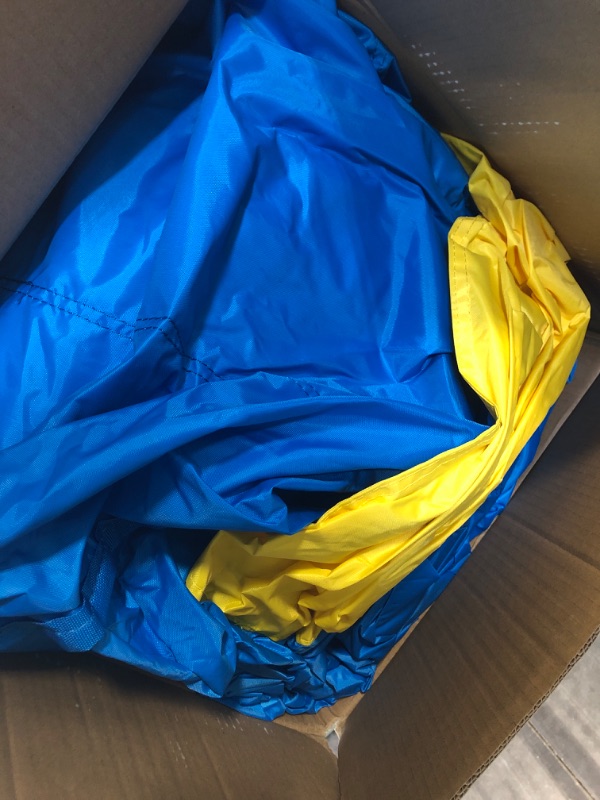 Photo 1 of Valwix Inflatable Bounce House with Blower for Kids 3-5 y/o, Bouncy Castle w/ Waterslide & Pool for Wet Dry Combo, Bouncer w/ Repair Kits, Fun Bounce Area with Basketball Hoop Blue & Red