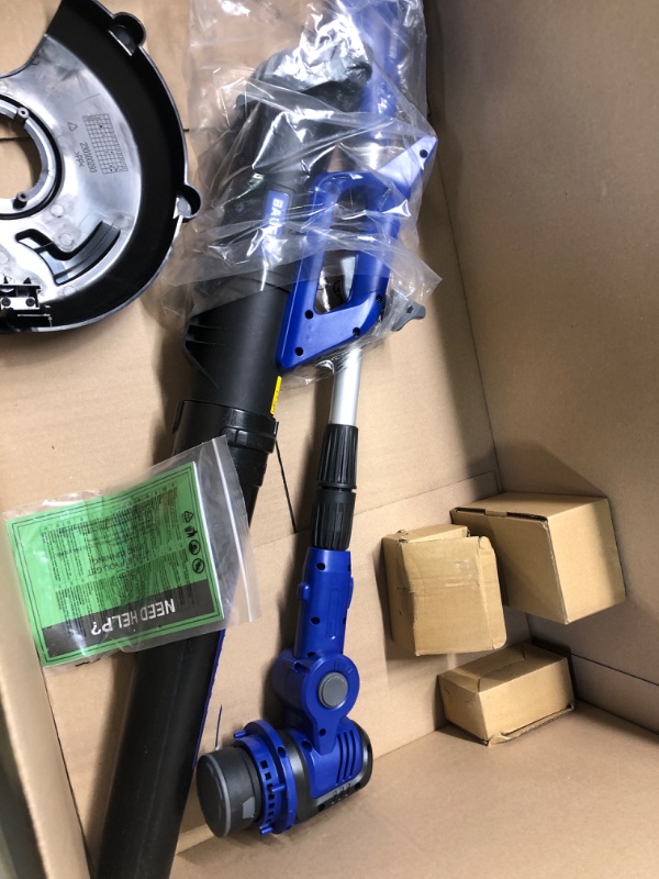 Photo 2 of Wild Badger Power WBP40VTAB 2-in-1 Cordless Yard String Trimmer/Edger and Leaf Jet Blower, 40 Volt, 2.5 Ah Battery and Charger, Blue