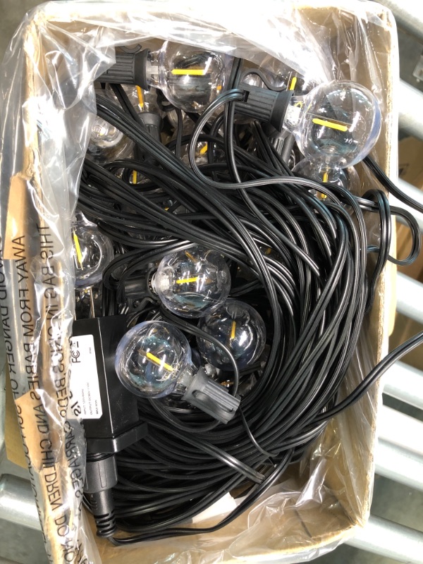 Photo 1 of Bomcosy Patio Lights Outdoor String Lights with Remotes 100ft, G40 LED String Lights with Waterproof Shatterproof 52 Bulbs(2 Spare), 2700K Outside Lights for Backyard Wedding Party Porch Balcony