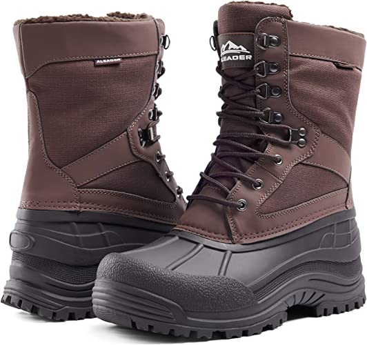 Photo 1 of ALEADER Men's Lace Up Insulated Waterproof Winter Snow Boots 10 
