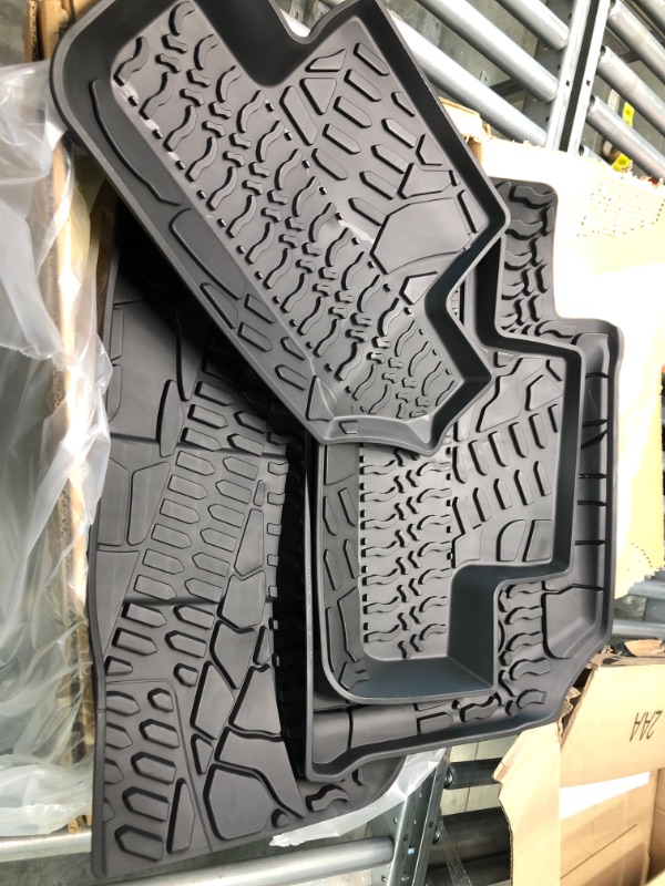 Photo 1 of KIWI MASTER Floor Mats Compatible for 2014-2017 Jeep Wrangler JK 2-Door Front & Rear 2 Row All Weather TPE Mat Slush Liners Black Floor Mats for Wrangler JK 2-Door
