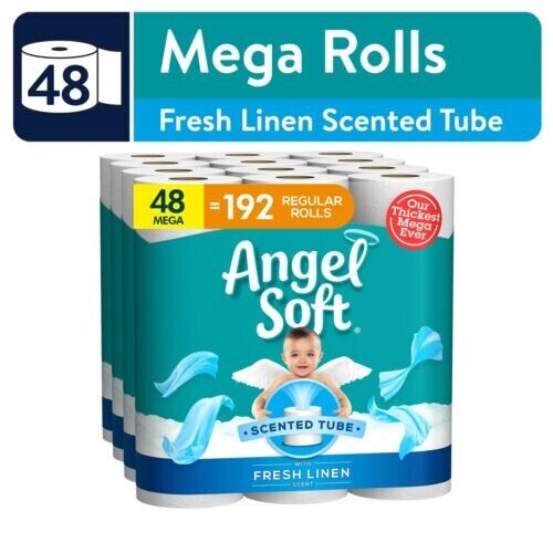 Photo 1 of Angel Soft Toilet Paper with Fresh Linen Scented Tube 48 Mega Rolls
