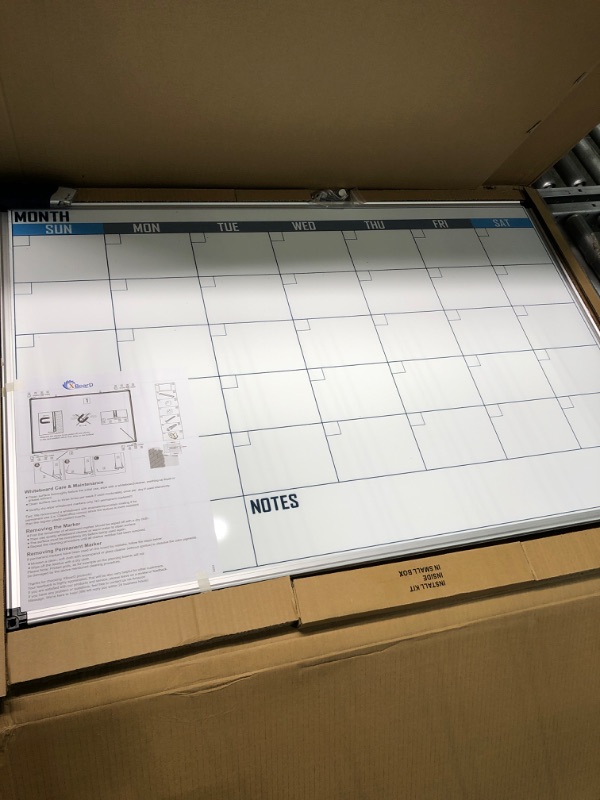 Photo 2 of XBoard Dry Erase Calendar Whiteboard 36" x 24" - Double Sided Magnetic Monthly Calendar Dry Erase Board, White Board + Colorful Calendar Board, Framed Monthly Planning Board Silver Aluminium Frame 36" x 24" Calendar