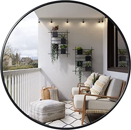 Photo 1 of Black rim 40x40 round circle mirror