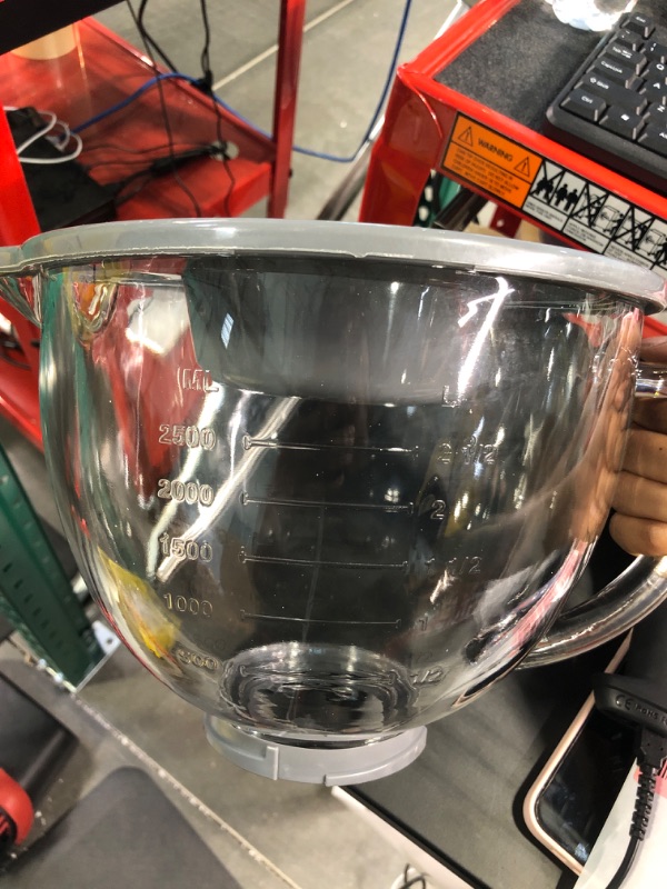 Photo 2 of 5-Qt. Tilt-Head Glass Bowl with Measurement Markings & Lid