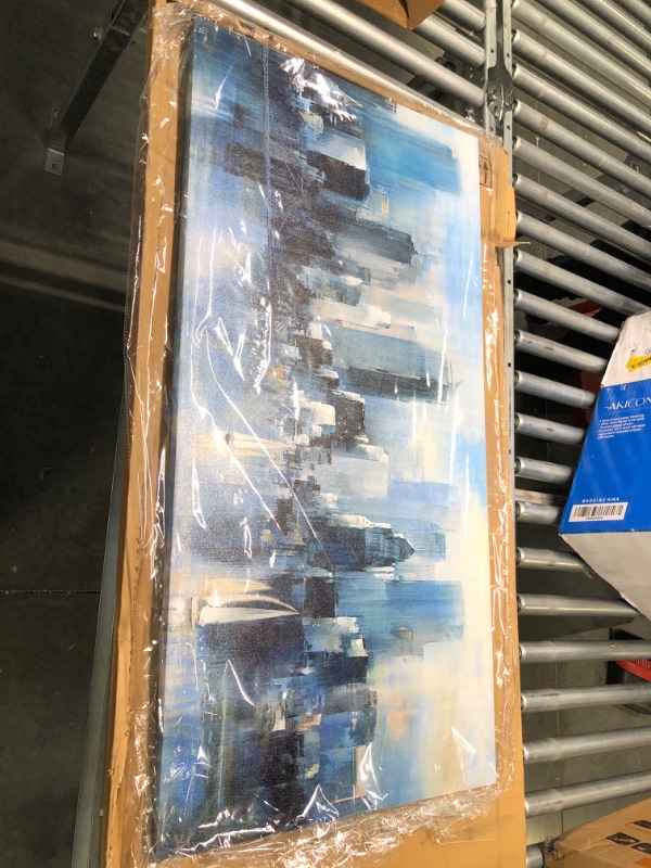 Photo 1 of abstract canvas blue city 39inch x19.5 inch