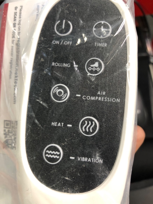 Photo 1 of Nekteck Foot Shiatsu Massager, Calf Massage with Heat Therapy, Deep Kneading, Vibration, Compression Leg Massager for Home and Office Use (Remote Control) White