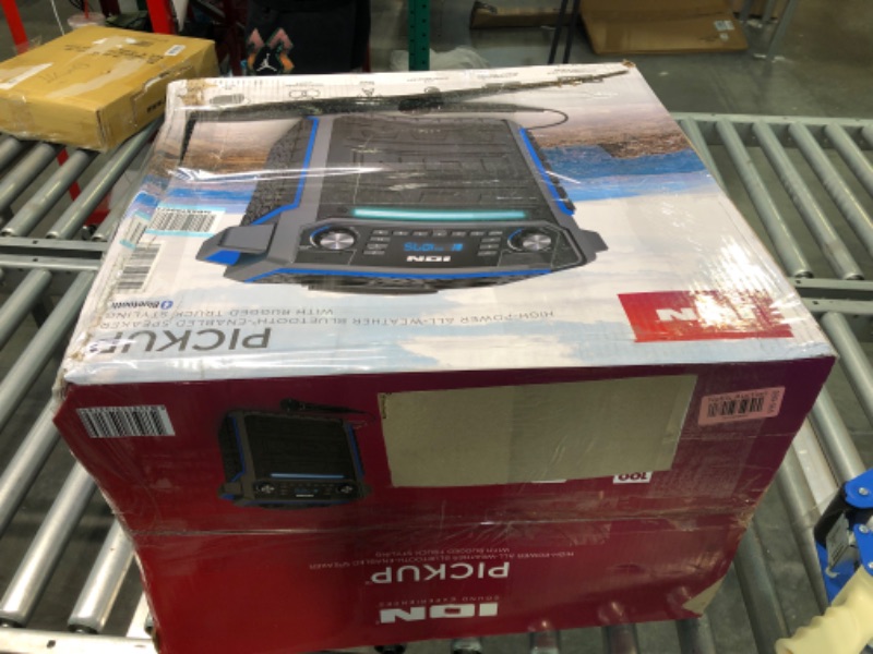 Photo 1 of ION Audio Pickup - 100-watt Water-Resistant Wireless Bluetooth Speaker with 75-Hour Rechargeable Battery, AM/FM Radio and Multi-Color Light Bar 100W water-resistant