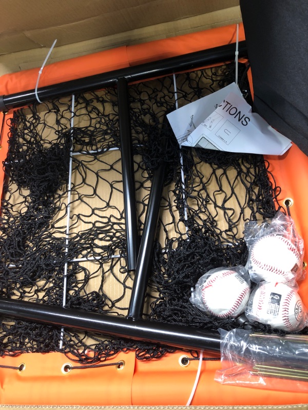 Photo 1 of ALAGPRO 9 Hole Pitching Net with Strike Zone for Baseball & Softball Pitchers - Pitching Target Pocket - Best Pitching Aid for Improve Accuracy - Pitcher Training Equipment + 3 Weighted Practice Balls Red