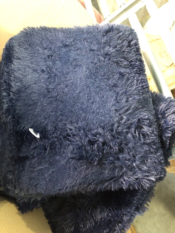 Photo 3 of 5X8 Navy Blue Area Rugs for Living Room Super Soft Floor Fluffy Carpet Natural Comfy Thick Fur Mat Princess Girls Room Rug Navy Blue 5x8 Feet