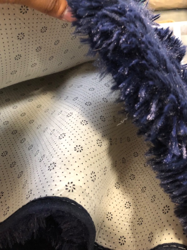 Photo 2 of 5X8 Navy Blue Area Rugs for Living Room Super Soft Floor Fluffy Carpet Natural Comfy Thick Fur Mat Princess Girls Room Rug Navy Blue 5x8 Feet