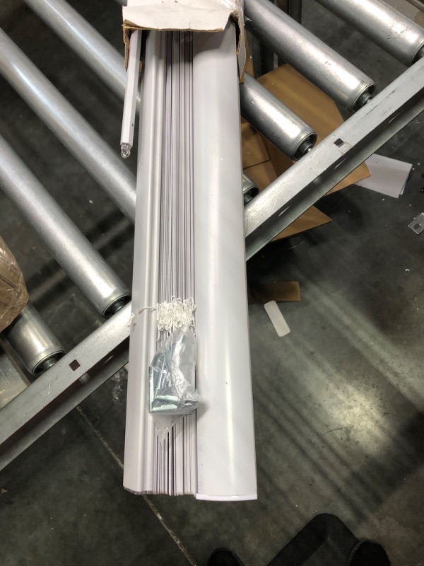 Photo 4 of Cordless Light Filtering Mini Blind - 25 Inch Length, 64 Inch Height, 1" Slat Size - Pearl White - Cordless GII Morningstar Horizontal Windows Blinds for Interior by Achim Home Decor 25 x 64 in White