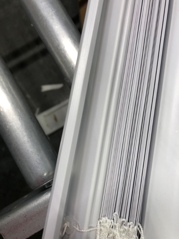 Photo 5 of Cordless Light Filtering Mini Blind - 25 Inch Length, 64 Inch Height, 1" Slat Size - Pearl White - Cordless GII Morningstar Horizontal Windows Blinds for Interior by Achim Home Decor 25 x 64 in White