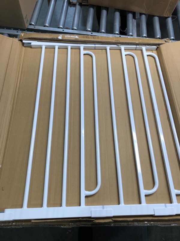 Photo 1 of Mom's Choice Awards Winner-Cumbor 29.5-57" Baby Gate for Stairs, Extra Wide Dog Gate for Doorways, Pressure Mounted Walk Through Safety Child Gate for Kids Toddler, Tall Pet Puppy Fence Gate, White 30.5" Tall x 57" Wide White