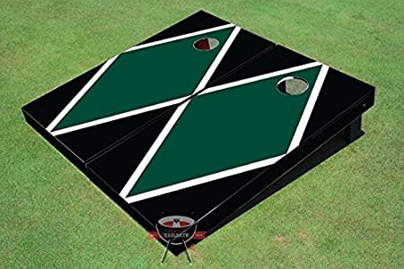 Photo 1 of Green and Black Matching Diamond Corn Hole Boards Cornhole Game Set
