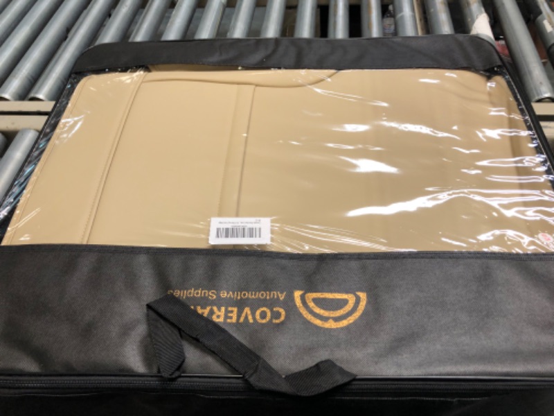 Photo 1 of Coverado Front Seat Covers 2 Pieces, Waterproof Nappa Leather Auto Seat Protectors, Universal Fit for Most Sedans SUV Pick-up Truck, Beige Beige FrontPair