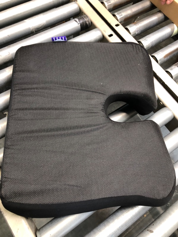 Photo 1 of Cushion Lab Patented Pressure Relief Seat Cushion for Long Sitting Hours on Office & Home Chair - Extra-Dense Memory Foam for Soft Support. Car & Chair Pad for Hip, Tailbone, Coccyx, Sciatica - Black
