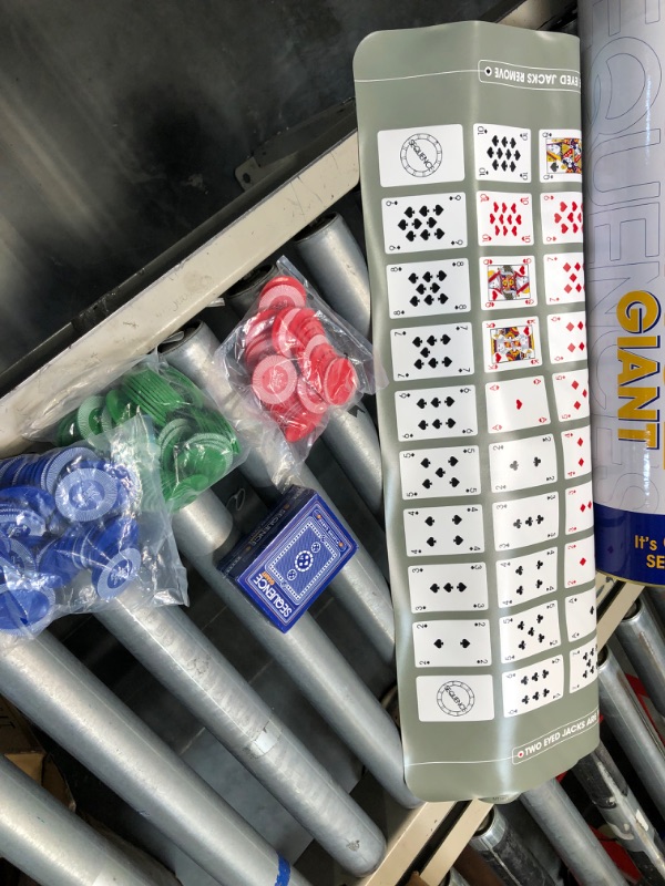 Photo 4 of Jax Giant (aka Jumbo) SEQUENCE Game - Tube Edition with Cushioned Mat (27" x 32") Cards and Chips, Package Colors May Vary.
