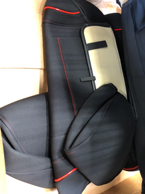 Photo 1 of Coverado Car Seat Covers 2-Pack, Front Seat Covers for Cars, Waterproof Neoprene Universal Car Seat Cover Cushions, Auto Car Seats Protective, Seat Covers for Most Cars Trucks Vans SUV, Black&Red Trim
