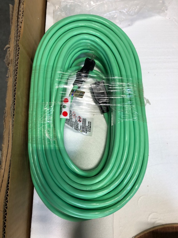 Photo 2 of Yard Master 9940010 Outdoor Garden 120-Foot Extension Cord, Light Duty, Water Resistant, Super Flexible and Lightweight, Durable 16 Gauge 2 Pronged, Highly Visible, 10 Amps, Lime Green 120 ft Extension Cord