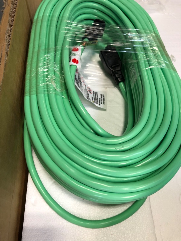 Photo 4 of Yard Master 9940010 Outdoor Garden 120-Foot Extension Cord, Light Duty, Water Resistant, Super Flexible and Lightweight, Durable 16 Gauge 2 Pronged, Highly Visible, 10 Amps, Lime Green 120 ft Extension Cord