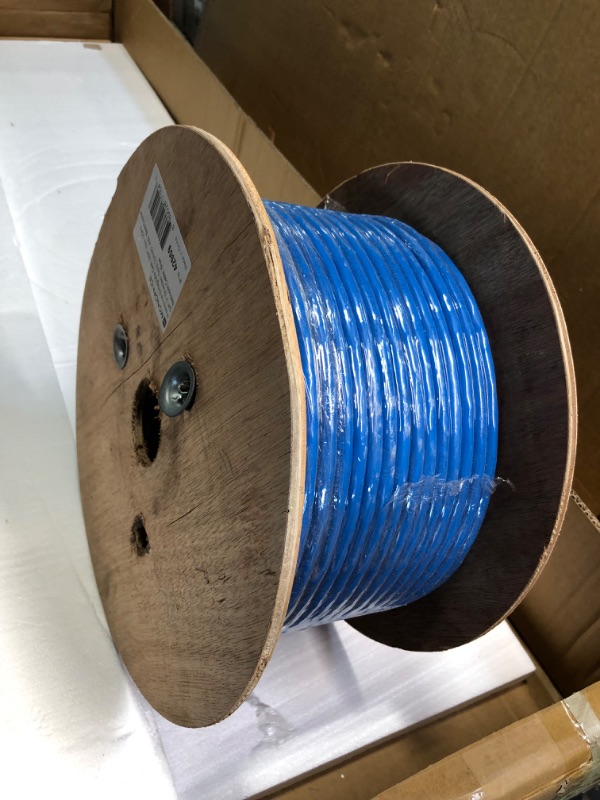 Photo 1 of Monoprice Cat8 Network Cable - 250 Feet Bulk - Blue | 2GHz, S/FTP Shielded, Solid, 22AWG, 40G, Bare Copper, for Ethernet Switch, Modem, Router - Entegrade Series Blue 250 Feet
