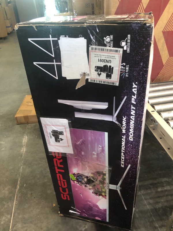 Photo 1 of Sceptre IPS 43.8 inch UltraWide 32:9 LED Monitor 3840x1080 up to 120Hz DisplayPort HDMI USB Type-C HDR600 AMD FreeSync Premium Build-in Speakers and remote, Nebula White (E448B-FSN168)