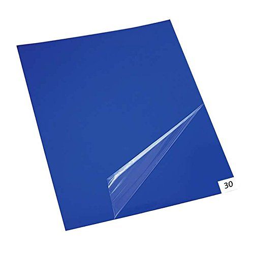 Photo 1 of 2 Pads/Box, 30 Layers per Pad, 18" x 36", 4.5 C Blue Sticky mat, Cleanroom Tacky Mats/PVC Sticky Mats/Adhesive Pads, Used for Floor (for Home/Laboratories/Medical Offices use