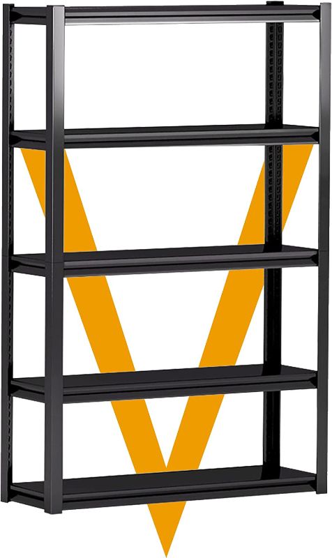 Photo 1 of 5-Tier Garage Shelving,Garage Storage Heavy Duty Shelving,Adjustable Metal Storage Shelf Units and Storage,Heavy Duty Metal Shelving,Metal Shelves Rack Warehouse Industrial Storage 63*31.5*15.7 Inch 63"H x 31.5"Wx 15.7"D