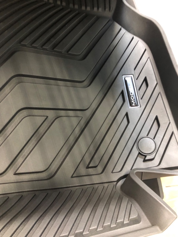 Photo 3 of Pedigree 3D TPE Material Tesla Model Y Floor Mats Set Model Y Full Cover All Weather Rear Trunk Liners Custom Fit Heavy Duty Rubber Odorless Model Y Accessories 2020 2021 2022(Floor+Storage+Cargo Mat)