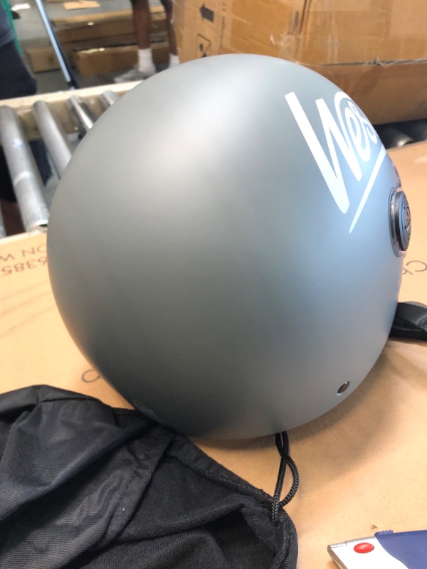 Photo 3 of Westt Classic – Vintage Open Face Motorcycle and Scooter Helmet for Men and Women – Lightweight, Compact, DOT Approved - Grey, Size XL (23-23.75 in) XL (23-23.75 in) Grey