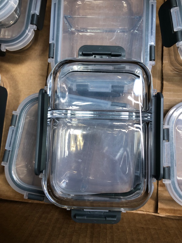 Photo 2 of 7x5x2'' food prep containers 8count glass grey with led 