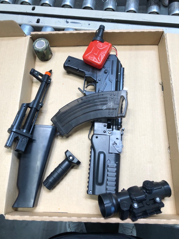 Photo 1 of Electric Gel Ball Blaster, 2 Modes Automatic Splatter Ball Blaster AK Splat Blaster with Gel Balls and Goggles for Adults Kids Black