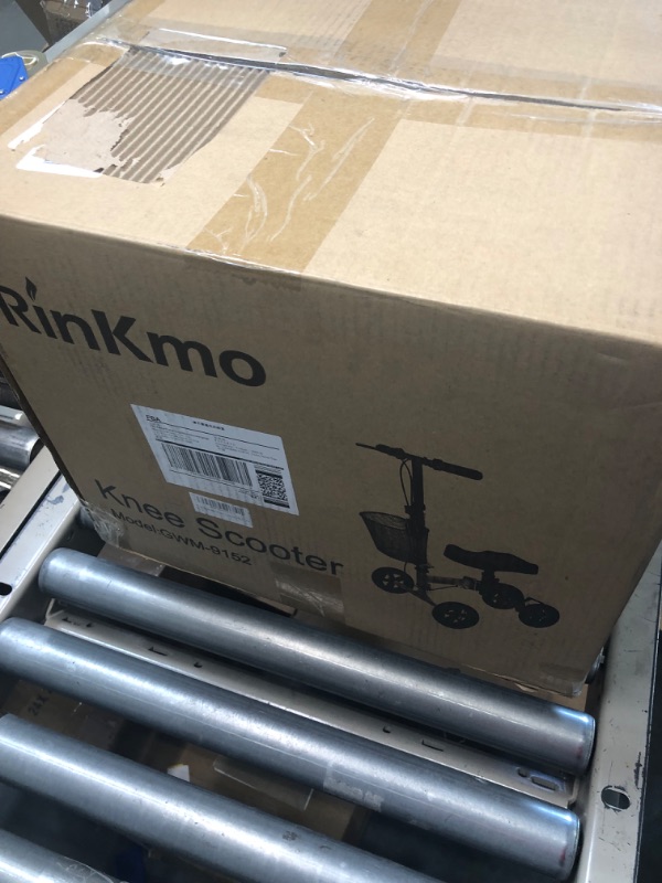 Photo 1 of RINKMO Knee Scooter?Foldable Knee Scooter Walker Economical Knee Scooters for Foot Injuries Best Crutches Alternative (Black+Red)
