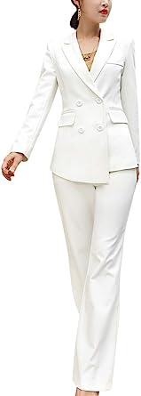 Photo 1 of SUSIELADY Women's Blazer Suits Two Piece Solid Work Pant Suit for Women Business Office Lady Suits Sets