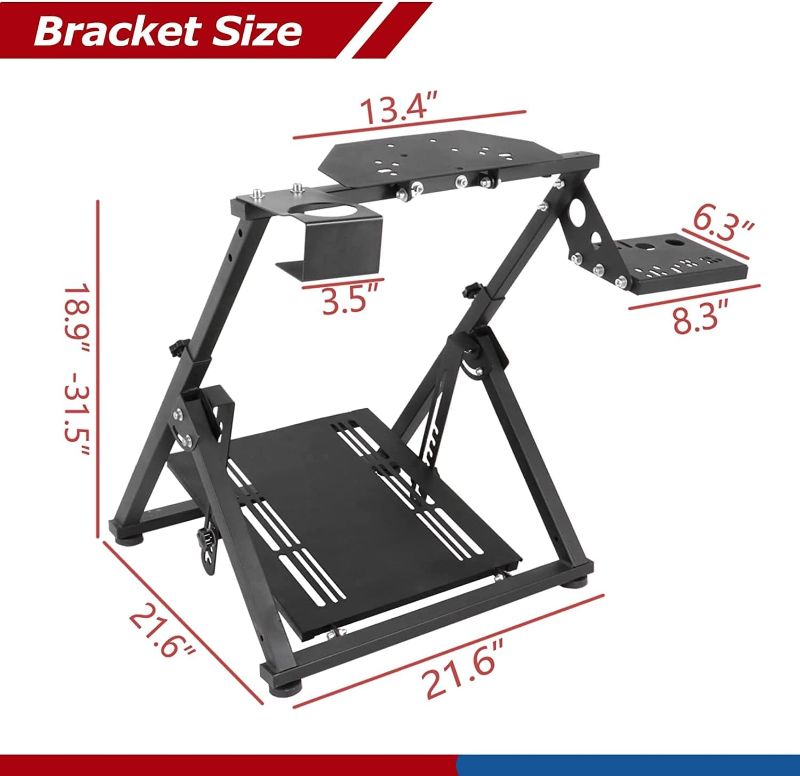 Photo 1 of Minneer G29 Racing Wheel Stand Upgrade Shifter Mount for Logitech G920/G923/G25/G27 Thrustmaster T248 T150 T80 T300 Stable Foldable  Gaming Sim Cockpit Steering Wheel Gearshift Lever Pedal Handbrake NOT Include

