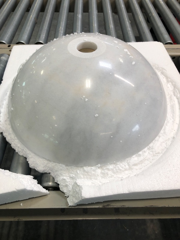 Photo 1 of AA Warehousing BRIELLI Marble Vessel Sink, White/Off White/Grey, 15" L x 15" W x 5" D