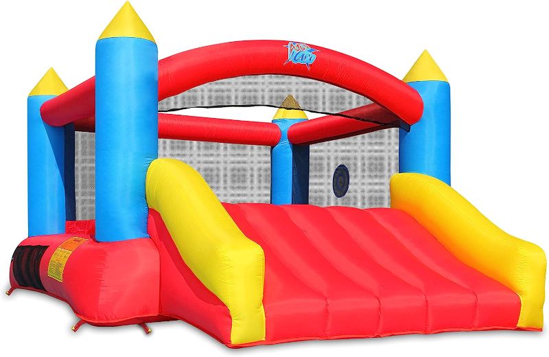 Photo 1 of Action air Bounce House, Inflatable Bouncer with Air Blower, Jumping Castle with Slide, Family Backyard Bouncy Castle, Durable Sewn with Extra Thick Material, Idea for Kids