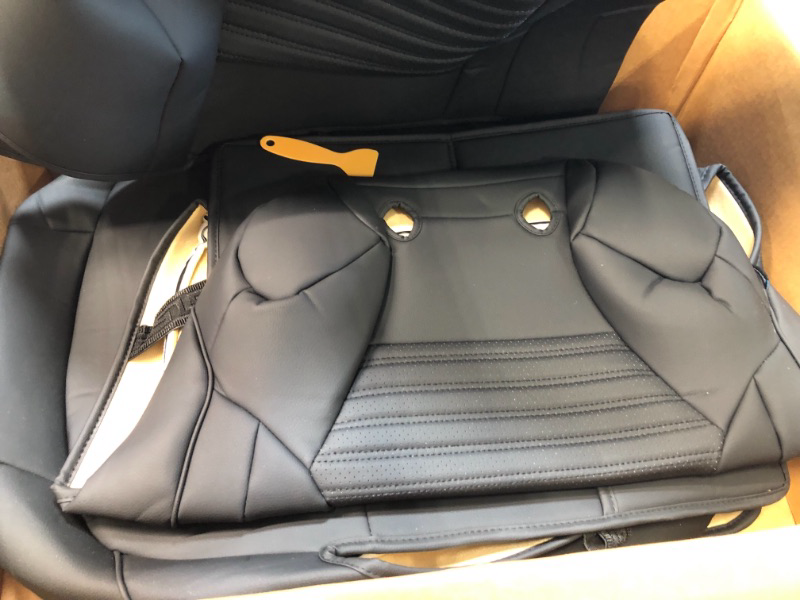 Photo 4 of LINGVIDO Car Seat Covers fits RAV4,Waterproof Faux Leather Automotive Seat Cover for Toyota RAV 4 2019 2021 2022 2023 LE,XLE,XLE Premium,Limited Full Set 2019-2023 RAV4 (Not for Hybrid,Adventure&TRD-OFF) Black
