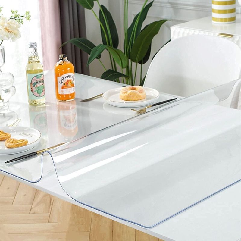 Photo 1 of  Clear Table Cover Protector, Clear Table Protector, Plastic Table Covers, 36x47"