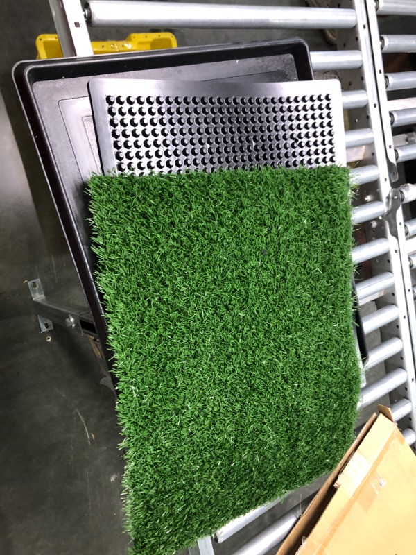 Photo 2 of Artificial Grass Puppy Pee Pad for Dogs and Small Pets - 20x25 Reusable 3-Layer Training Potty Pad with Tray - Dog Housebreaking Supplies by PETMAKER