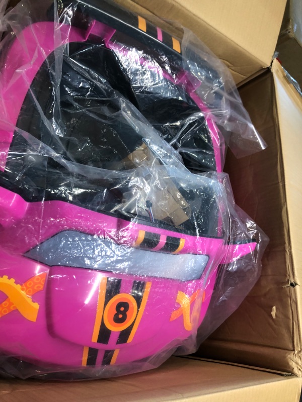 Photo 1 of Kid Trax Dizzy Racers Child Ride On Car, 2-5 Years Old, Max Rider Weight 66lbs, 6 Volt Rechargeable, 360 Spin, Battery Powered car, Child Electric Toy, Pink