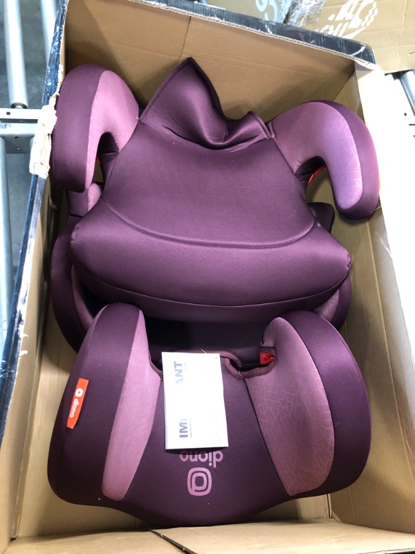 Photo 4 of Diono Everett NXT High Back Booster Car Seat with Rigid Latch, Lightweight Slim Fit Design, 8 Years 1 Booster Seat, Purple NEW! Everett NXT Purple