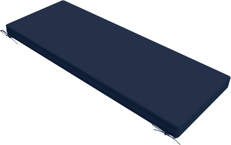 Photo 1 of AAAAAcessories Outdoor/Indoor Bench Cushion for Patio Furniture Bench/Swing/Settee, 42 x 18 x 3 Inch, Navy Blue