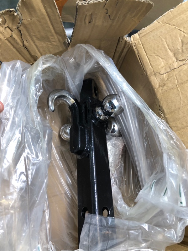 Photo 1 of Ayleid Trailer Hitch Tri-Ball Mount with Hook&Pin&Rotatable Tow Shackle,Fits 2-in Receiver with 1-7/8-in,2-in,2-5/16-in Hitch Ball A-With Shackle