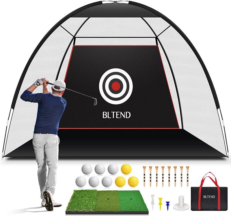 Photo 1 of Bltend Golf Practice Hitting Net: 10x7ft Golf Practice Hitting Nets for Backyard Driving with Turf Mat for Outdoor Indoor Use Garage - Golf Driving Chipping Net for Golfing Swing Training with Target